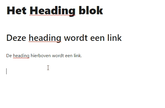Gif afbeelding waarop te zien is hoe een heading tot een link wordt gemaakt