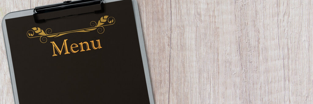 Header afbeelding waarop een menukaart is te zien