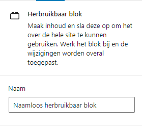 Menu herbruikbaar blok