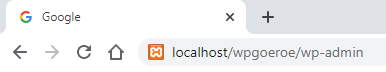 Chrome adresbalk met localhost in de adresbalk