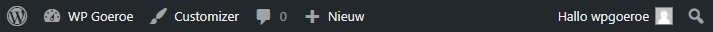 De WordPress Adminbar!