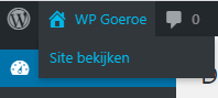 WordPress Adminbar - website bekijken