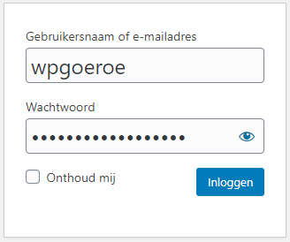 Inlogscherm WordPress